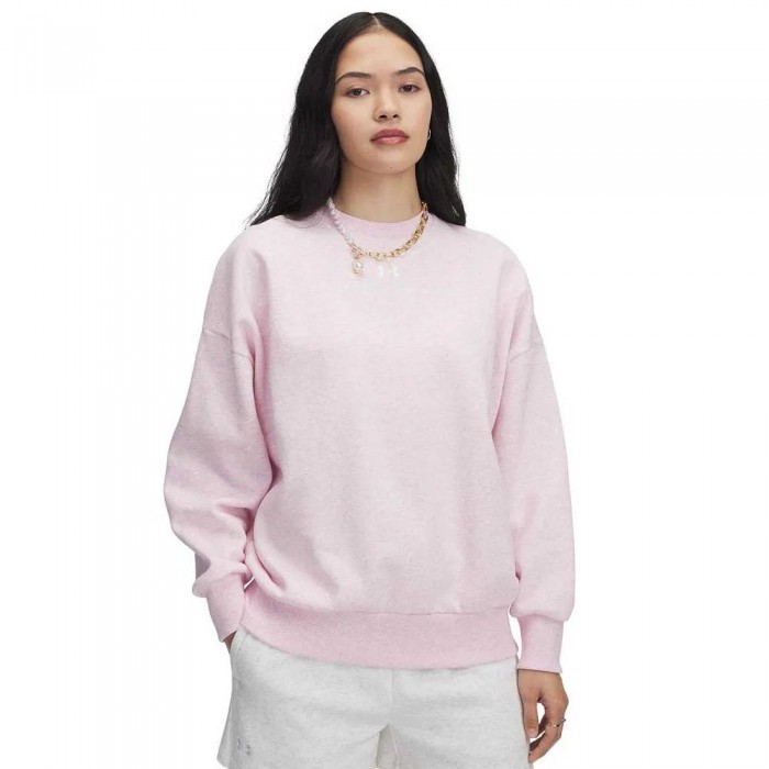 [해외]언더아머 Rival 플리스 Oversized 스웨트셔츠 7141496761 Prime Pink / White