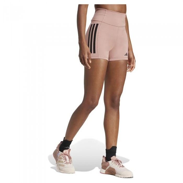 [해외]아디다스 Optime 3 Stripes 4´´ 짧은 레깅스 7141567004 Warm Clay