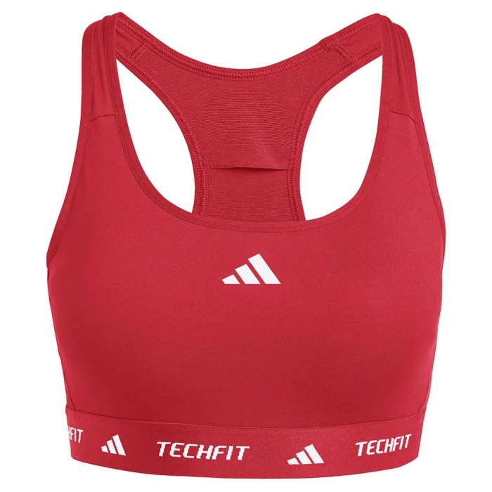 [해외]아디다스 Techfit 미디엄 임팩트 스포츠 브라 7141585693 Pure Ruby