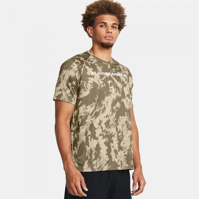 [해외]언더아머 Tech ABC Camo 반팔 티셔츠 7141023365 Khaki Base / White