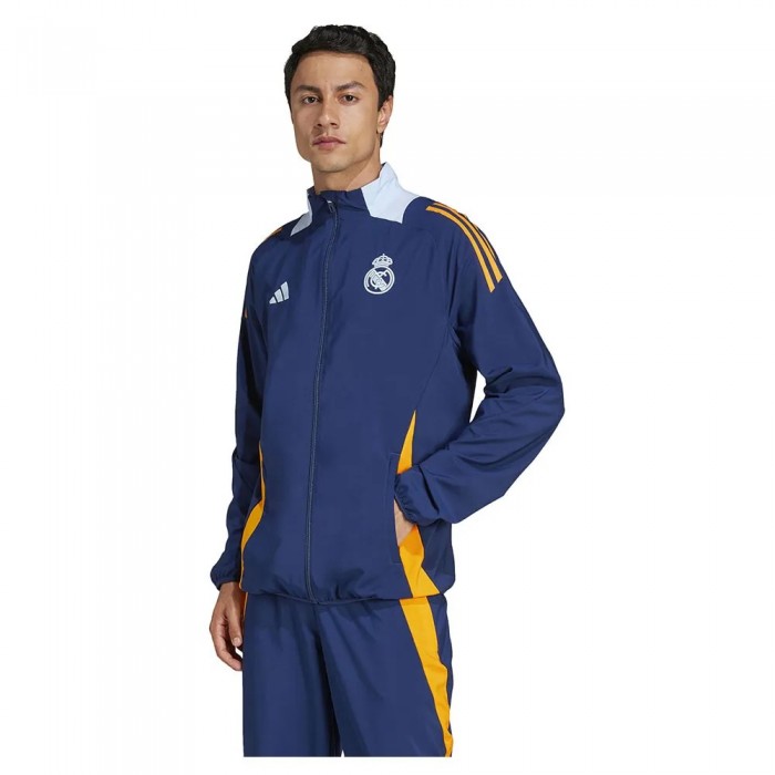 [해외]아디다스 Real Madrid Tiro 24 Competition Presentation 트랙 자켓 7141542027 Team Navy Blue 2 / Glow Blue / Crew Orange