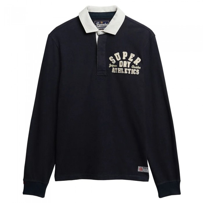 [해외]슈퍼드라이 Vintage Athletic Rugby 긴 소매 폴로 141663734 Eclipse Navy