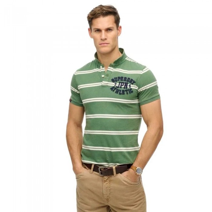 [해외]슈퍼드라이 Vintage Athletic 반팔 폴로 셔츠 141663739 Green Stripe