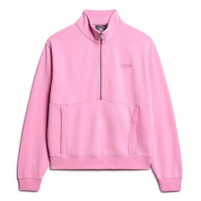 [해외]슈퍼드라이 W2012355A Essential Logo Gd 하프 지퍼 스웨트셔츠 141663842 Lilac Chiffon