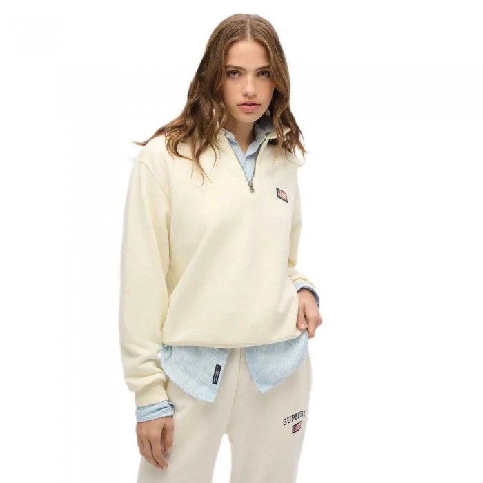 [해외]슈퍼드라이 Athletic Collared 하프 지퍼 스웨트셔츠 141662932 Off White