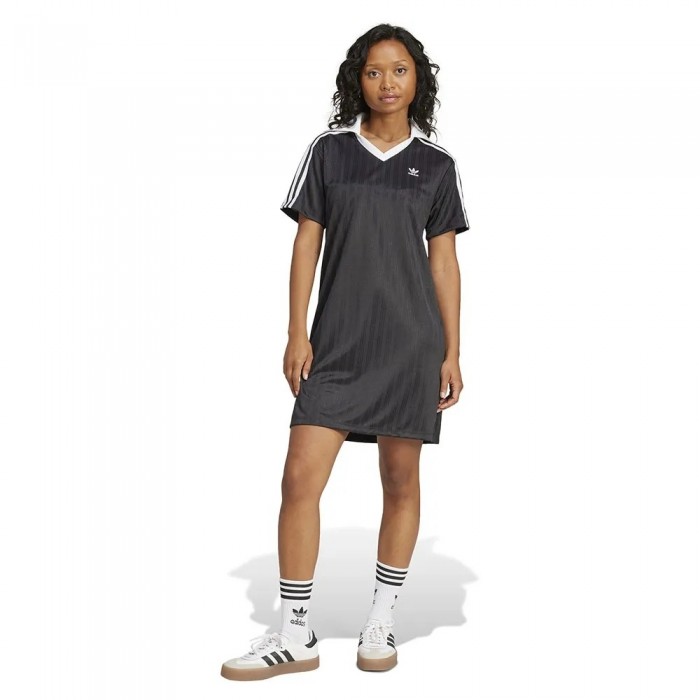 [해외]아디다스 ORIGINALS Adicolor Football Jacquard V Neck 짧은 소매 짧은 드레스 141568185 Black