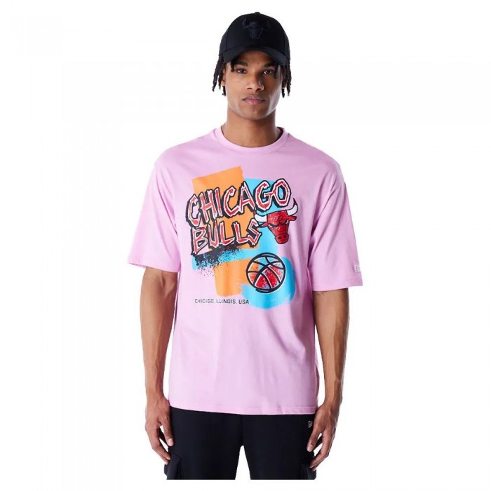 [해외]뉴에라 Retro Graphic Chicago Bulls 반팔 티셔츠 141118896 Pastel Pink