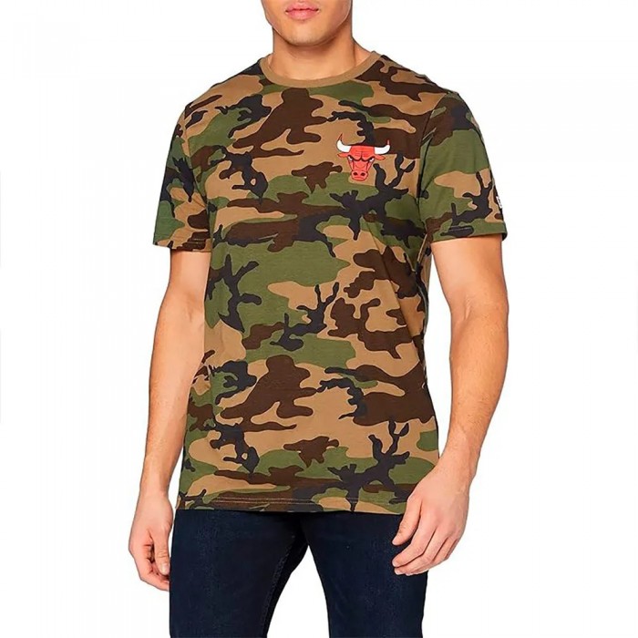 [해외]뉴에라 NBA Camo Chicago Bulls 반팔 티셔츠 141723815 Woodland Camo